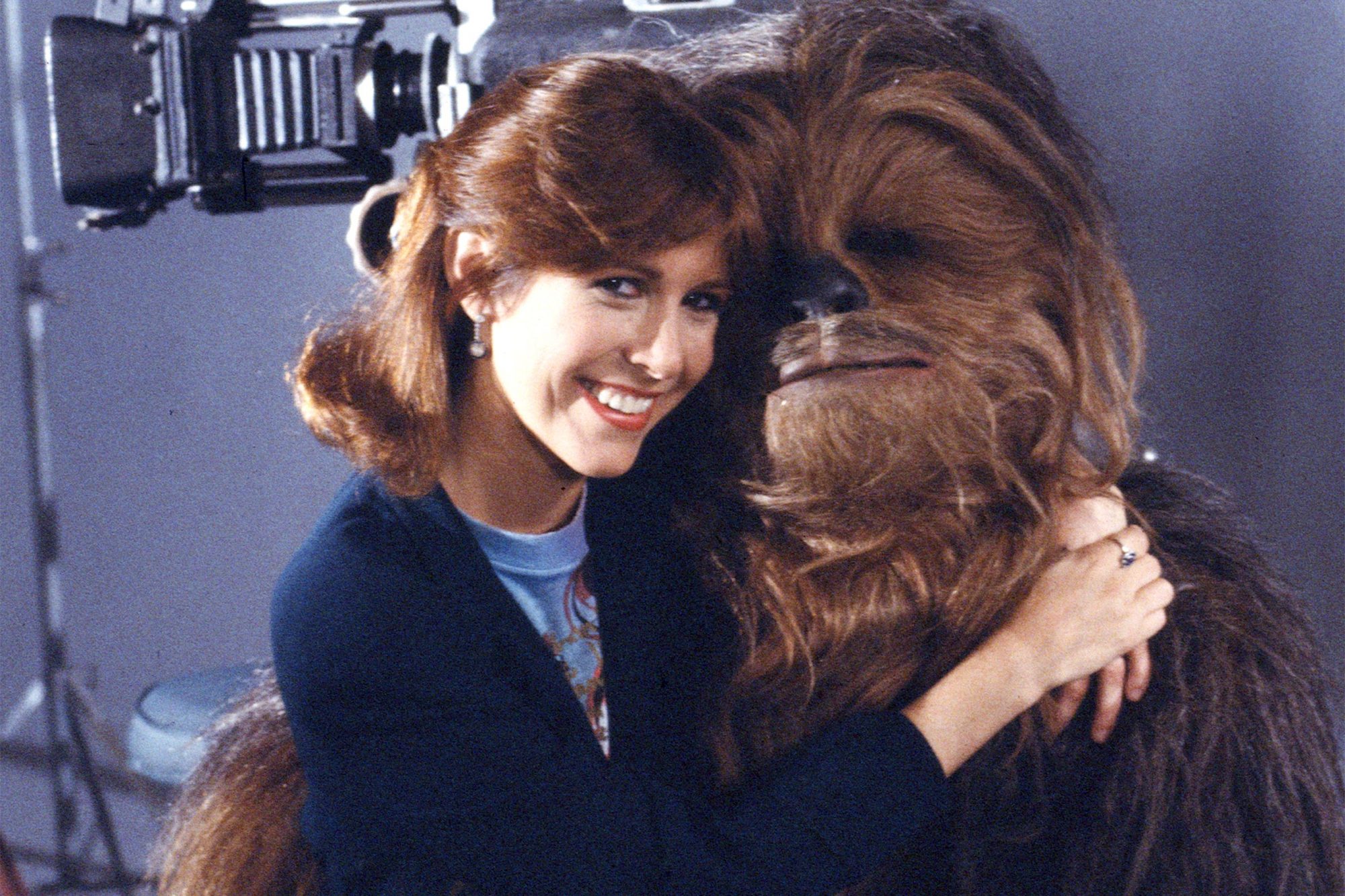 Peter Mayhew and Carrie Fisher